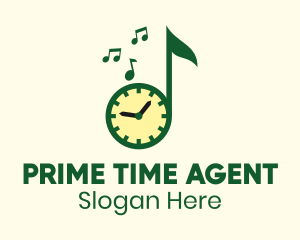 Music Clock Time  logo design