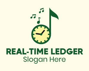 Music Clock Time  logo design