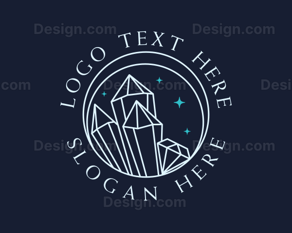 Blue Shiny Gemstone Logo