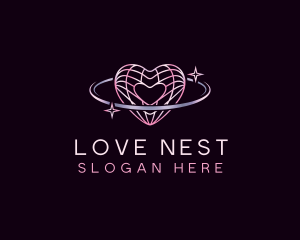 Love Heart Orbit logo design