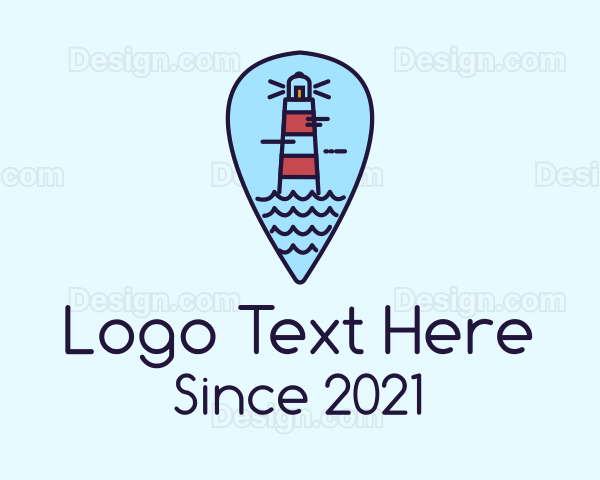 Lighthouse Location Pin Logo