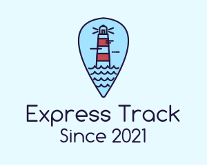 Lighthouse Location Pin logo design