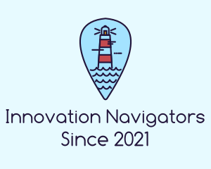 Lighthouse Location Pin logo design