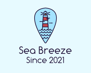 Lighthouse Location Pin logo design