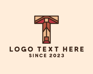 Tribal Geometric Interior Letter T logo