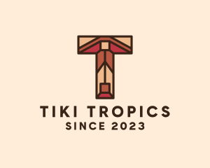 Tribal Geometric Interior Letter T logo design