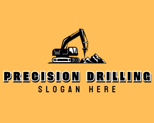 Industrial Drill Excavator logo design