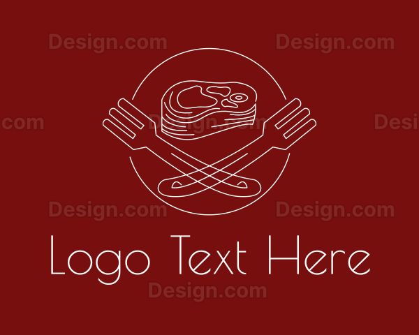 Minimalist Steak Plate Logo