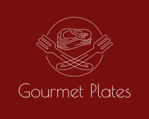 Minimalist Steak Plate logo design