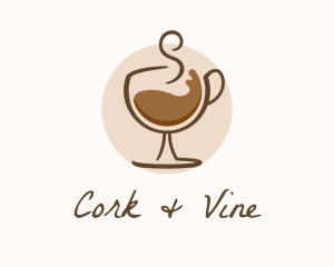 Coffee Wine Glass logo design