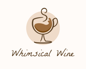 Coffee Wine Glass logo design