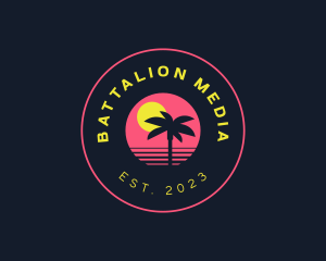 Resort Beach Sunset logo design