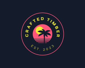 Resort Beach Sunset logo design