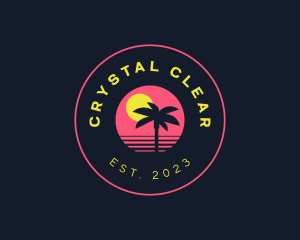 Resort Beach Sunset logo design