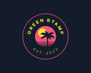 Resort Beach Sunset logo design