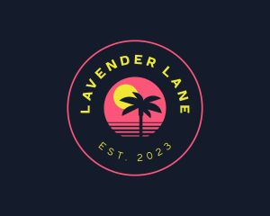 Resort Beach Sunset logo design