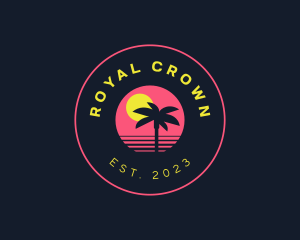 Resort Beach Sunset logo design