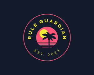 Resort Beach Sunset logo design