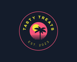 Resort Beach Sunset logo design