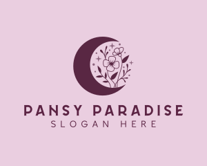 Feminine Floral Moon Wellness logo design