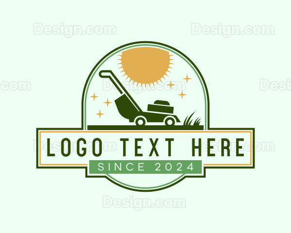 Lawn Mower Gardening Logo