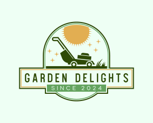 Lawn Mower Gardening logo design