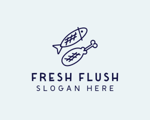 Chicken Fish Food logo design