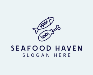 Chicken Fish Food logo design