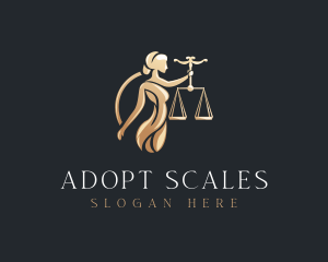 Lady Statue Scale  logo design