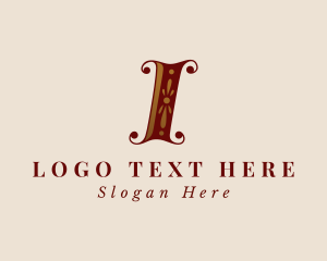 Elegant Floral Letter I logo