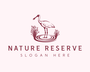 Spoonbill Bird Aviary logo design