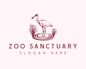 Spoonbill Bird Aviary logo design