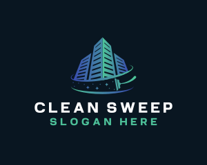 Building Cleaning Squeegee logo design