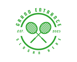 Tennis Racket Court logo design