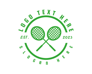 Badminton - Tennis Racket Court logo design