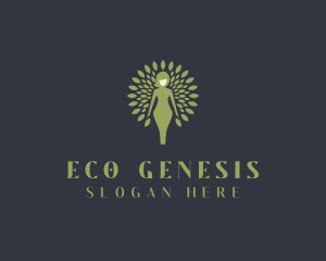 Tree Woman Eco Friendly logo design