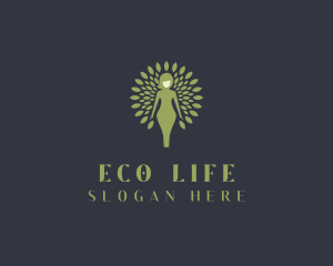 Tree Woman Eco Friendly logo design