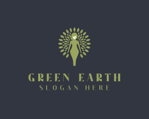 Tree Woman Eco Friendly logo design