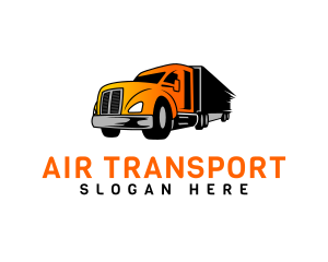 Orange Courier Truck logo design