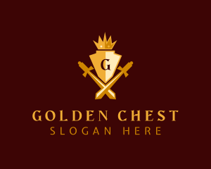 Crown Shield Sword logo design