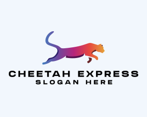 Gradient Cheetah Animal logo design