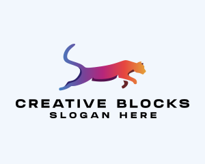 Gradient Cheetah Animal logo design