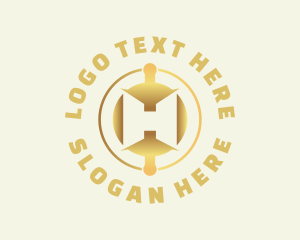 Cryptocurrency Gold Letter H logo