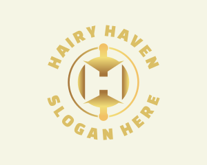 Cryptocurrency Gold Letter H logo design