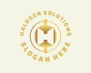 Cryptocurrency Gold Letter H logo design