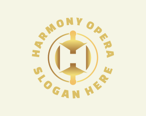 Cryptocurrency Gold Letter H logo design