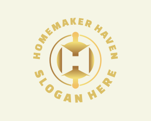 Cryptocurrency Gold Letter H logo design