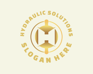 Cryptocurrency Gold Letter H logo design