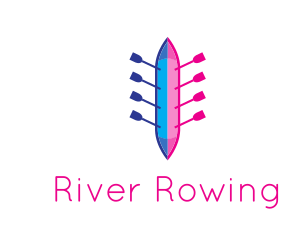 Rowing Row Boat logo design