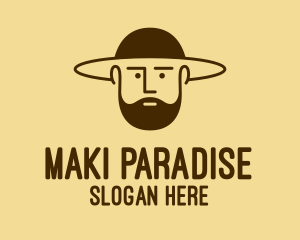 Bearded Hat Man  logo design